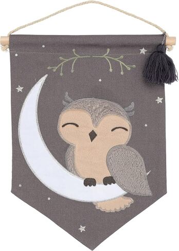 Lambs & Ivy Owl Canvas Banner Nursery Wall Art/Wall Hanging - Gray in Kuwait