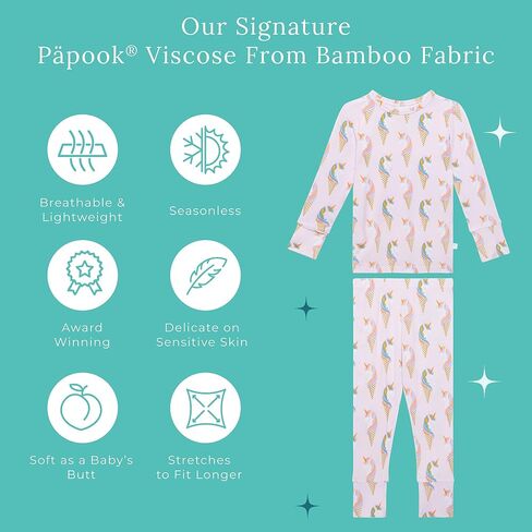 Posh Peanut Classic 2-Piece Girls Pajama Set - Kids Toddlers PJs | Classic Pajamas, Matching 2 Piece Set Long Sleeve and Pants Toddler Kids PJs in Kuwait