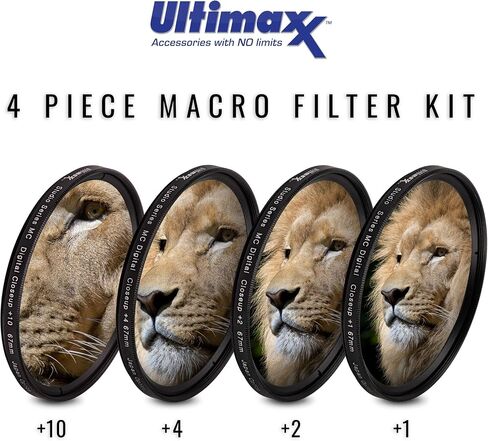 Ultimaxx 49MM Complete Close-Up Macro Lens Filter Accessory Kit for All Lenses Including: Canon EF 15-45mm, Canon EF-S 35mm f/2.8 Macro is STM Lens, EF 50mm f/1.8 STM and More in Kuwait