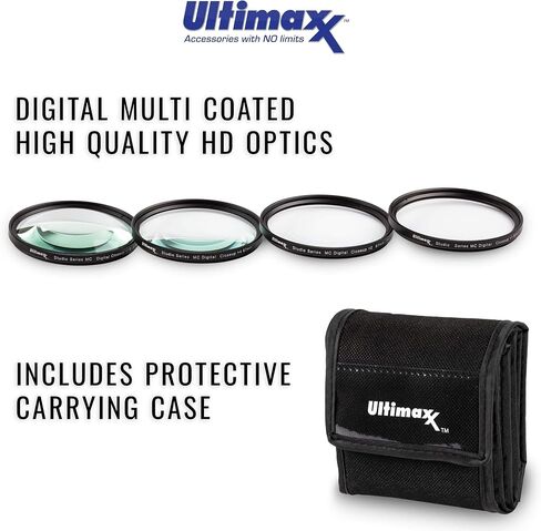 Ultimaxx 49MM Complete Close-Up Macro Lens Filter Accessory Kit for All Lenses Including: Canon EF 15-45mm, Canon EF-S 35mm f/2.8 Macro is STM Lens, EF 50mm f/1.8 STM and More in Kuwait