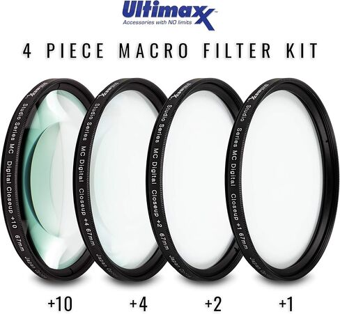 Ultimaxx 49MM Complete Close-Up Macro Lens Filter Accessory Kit for All Lenses Including: Canon EF 15-45mm, Canon EF-S 35mm f/2.8 Macro is STM Lens, EF 50mm f/1.8 STM and More in Kuwait