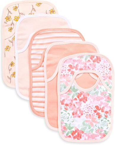 Burt's Bees Baby Bibs, Lap-Shoulder Drool Cloths, 100% Organic Cotton with Absorbent Terry Towel Backing in Kuwait