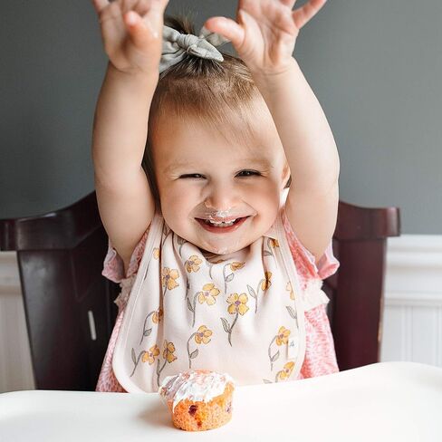 Burt's Bees Baby Bibs, Lap-Shoulder Drool Cloths, 100% Organic Cotton with Absorbent Terry Towel Backing in Kuwait