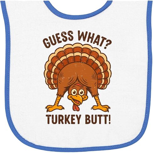 Guess What Turkey Butt Baby Terry Cloth Bib in Kuwait