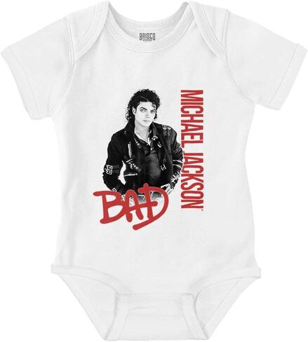 Brisco Brands Michael Jackson Bad Music Album Cover Baby Romper Boys or Girls in Saudi Arabia