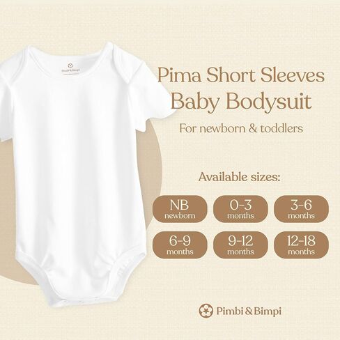 Pimbi&Bimpi Baby Bodysuit - Short Sleeve | Premium Peruvian PIMA Cotton | Gender Neutral Baby Clothes in Kuwait