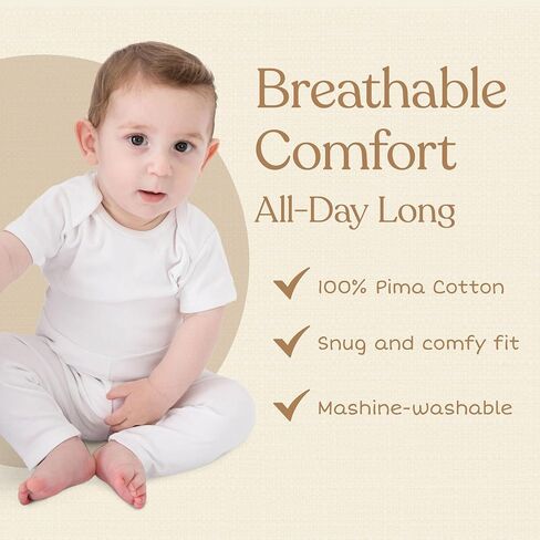 Pimbi&Bimpi Baby Bodysuit - Short Sleeve | Premium Peruvian PIMA Cotton | Gender Neutral Baby Clothes in Kuwait