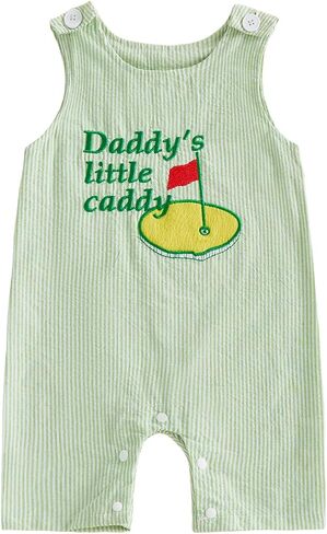Baby Boy Golf Outfit Daddy's Little Caddy Jumpsuit Romper Overall Hole in One 1st Birthday Cute Infant Summer Clothes in Kuwait