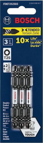 BOSCH ITDET252503 3-Pack 2-1/2 In. Torx #25 Impact Tough Double-Ended Screwdriving Bits in Kuwait