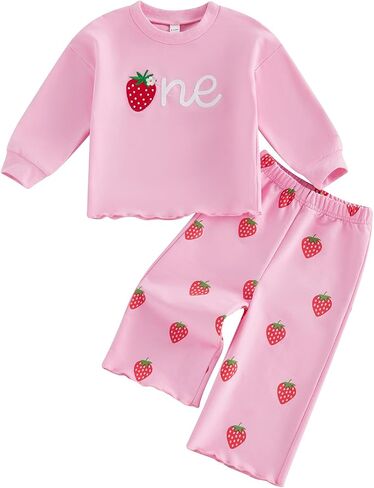Baby Girl 1st Birthday Outfit One Year Old Clothes Long Sleeve Embroidery Sweat Shirt Pants Fall Winter Outfits Set in Kuwait