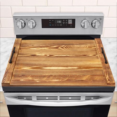 Noodle Board Stove Cover 30"x22" | Natural Bamboo Ranges Stovetop Cover for Extra Counter Space, Also Sink Cover & Serving Tray (Black) in Kuwait