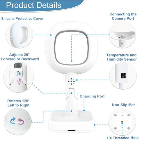 Travel Pack for Nanit Pro Baby Monitor-Flex Stand & Carrying Case | 10FT USB C Charging Cable Power Adapter Included,Travel-Friendly,Portable Travel Stand & Protective Hard Shell Carrying Case in Kuwait