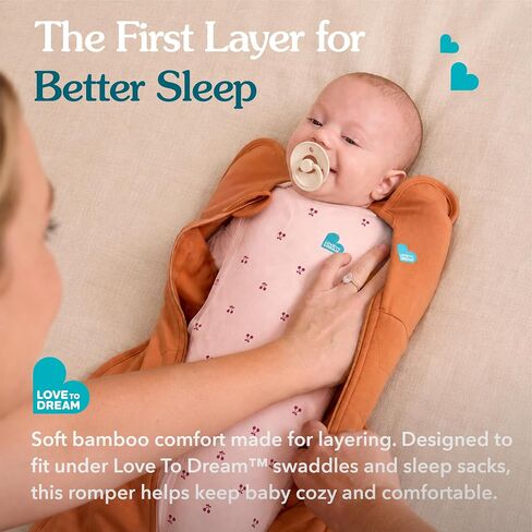 Love to Dream Romper Snug Fit, Viscose from Bamboo | Side Zipper, Built-in Mittens | Supports Better Sleep in Kuwait