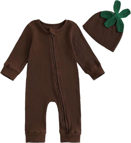Newborn Baby Boy Halloween Outfit Mandrake Magic Long Sleeve Zipper Romper Ribbed Jumpsuit Hat Halloween Clothes in Kuwait