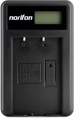 Norifon BLS-1 LCD USB Charger for Olympus E-400, E-420, E-450, E-600 | Compatible with Olympus E-620, E-M10, E-P1, E-P2, E-P3, E-PL1, E-PL2, E-PL3, E-PL5, E-PL6, E-PL7, E-PM1, E-PM2 in Kuwait