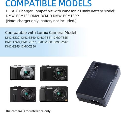DE-A50 Battery Charger for DMW-BCK7 Battery Compatible with Panasonic Lumix DMC-FP1, DMC-FP3, DMC-FP5, DMC-FP7, DMC-FH2, DMC-FH5, DMC-FH7, DMC-FS16, DMC-FS18, DMC-FS22, DMC-FS35 Cameras in Kuwait
