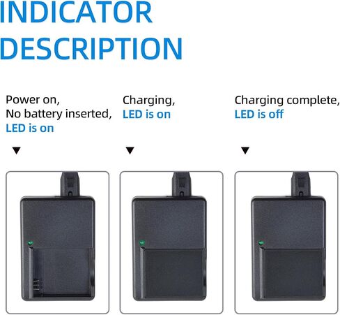 DE-A50 Battery Charger for DMW-BCK7 Battery Compatible with Panasonic Lumix DMC-FP1, DMC-FP3, DMC-FP5, DMC-FP7, DMC-FH2, DMC-FH5, DMC-FH7, DMC-FS16, DMC-FS18, DMC-FS22, DMC-FS35 Cameras in Kuwait