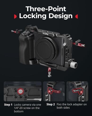 SmallRig ZV-E1 Cage Kit with Silicone Grip and Cable Clamp for HDMI, Full Camera Cage Kit for Sony ZV-E1, Built-in Quick Release Plate for Arca-Type, Cold Shoe Mounts, for DJI Mic 2 in Kuwait