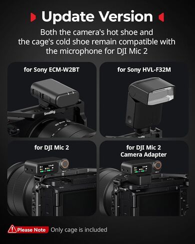SmallRig ZV-E1 Cage Kit with Silicone Grip and Cable Clamp for HDMI, Full Camera Cage Kit for Sony ZV-E1, Built-in Quick Release Plate for Arca-Type, Cold Shoe Mounts, for DJI Mic 2 in Kuwait
