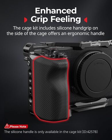 SmallRig ZV-E1 Cage Kit with Silicone Grip and Cable Clamp for HDMI, Full Camera Cage Kit for Sony ZV-E1, Built-in Quick Release Plate for Arca-Type, Cold Shoe Mounts, for DJI Mic 2 in Kuwait