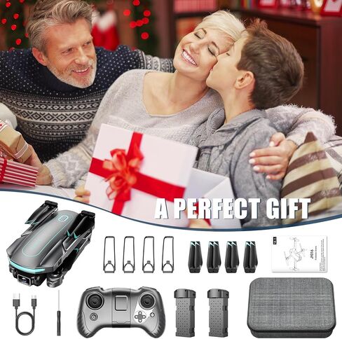 Drone with Camera for Adults and Beginners, 1080P HD FPV Foldable Mini Drones for Kids, 2 Batteries, Carrying Case, Trajectory Flight, Gravity Control, One-Key Takeoff/Landing, 360° Flip, Gift for Boy in Kuwait