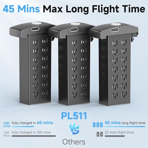 PLEGBLE Drones with Camera for Adults 4K, Beginner FPV Drone, 3 Batteries | Brushless Motor, Under 249g, 45 Mins Flight Time, Foldable Design, One-Key Start, Toys Gifts for Kids in Kuwait