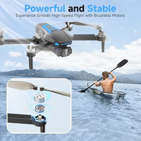 PLEGBLE Drones with Camera for Adults 4K, Beginner FPV Drone, 3 Batteries | Brushless Motor, Under 249g, 45 Mins Flight Time, Foldable Design, One-Key Start, Toys Gifts for Kids in Kuwait