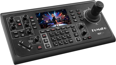 KC600 NDI PTZ Controller PoE, 5.5" LCD Screen Preview, 4D Joystick PTZ Camera Controller, for Church Live Service, Visca PELCO D/P RS232 RS485,Black in Saudi Arabia