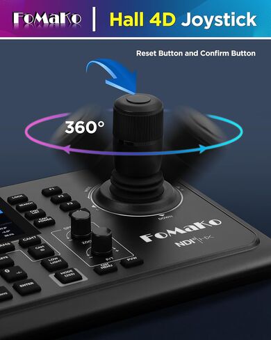 KC600 NDI PTZ Controller PoE, 5.5" LCD Screen Preview, 4D Joystick PTZ Camera Controller, for Church Live Service, Visca PELCO D/P RS232 RS485,Black in Saudi Arabia