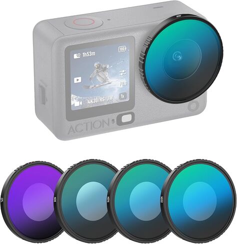Moman ND Filter Set Compatible with DJI Osmo Action 6/Action 5 Pro/Action 4, CPL ND8 ND16 ND32 Screw-On Polarizer Neutral Density Filters, Schott Glass, Multi-Coated, Lightweight Frame for Vlogging in Kuwait