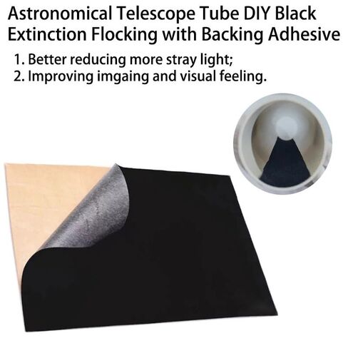 Black Matte Flocking with Adhesive Backing 100x48cm, Used for Better Imaging of Telescope Light in Kuwait