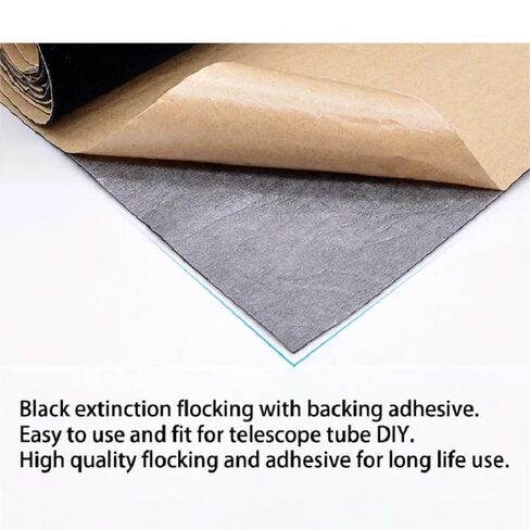 Black Matte Flocking with Adhesive Backing 100x48cm, Used for Better Imaging of Telescope Light in Kuwait