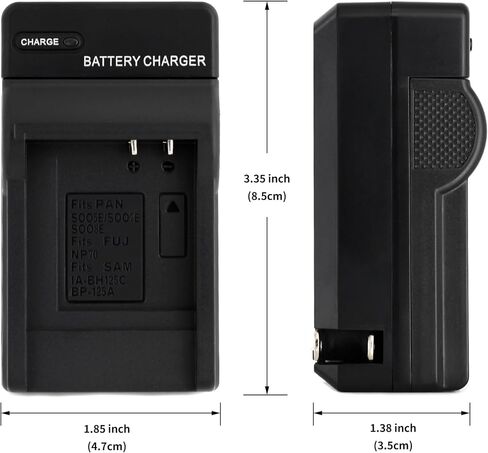 Norifon NP-70 Wall Charger for Fujifilm FinePix F20, F20 Zoom | Compaitble with Fujifilm FinePix F40fd, FinePix F45fd, FinePix F47fd with Foldable Plug in Kuwait