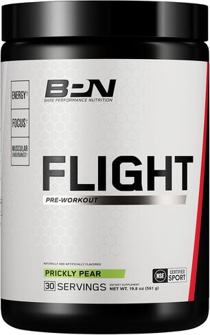 BARE PERFORMANCE NUTRITION BPN Flight Pre Workout, Supports Energy and Mental Focus, Improved Endurance & Muscle Pumps with CarnoSyn® Beta Alanine, Pink Lemonade, 30 Servings | Supports Energy and Mental Focus, Improved Endurance & Muscle Pumps in Kuwait