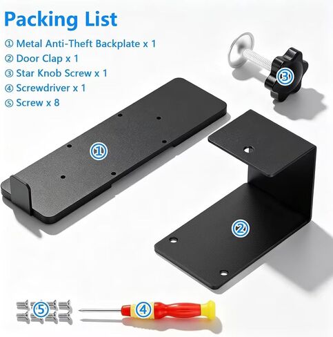 No-Drill Anti-Theft Mount for Ring Battery Doorbell/Plus/Pro (2nd Gen 2026 Newest), Metal Door Clamp Mounting Bracket for Ring Camera Doorbell, Doorbell Holder for Apartments/Rental, Easy to Install in Kuwait