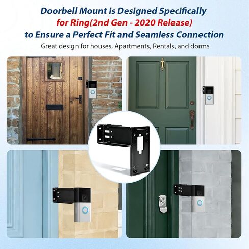 Stainless Steel Doorbell Mount for Ring(2nd Gen-2020 Release), Adjustable | Doorbell Extender Mount 3.5" to 5.9" Adjustable, Better Visibility and Angle, for Home Rentals, Office in Kuwait