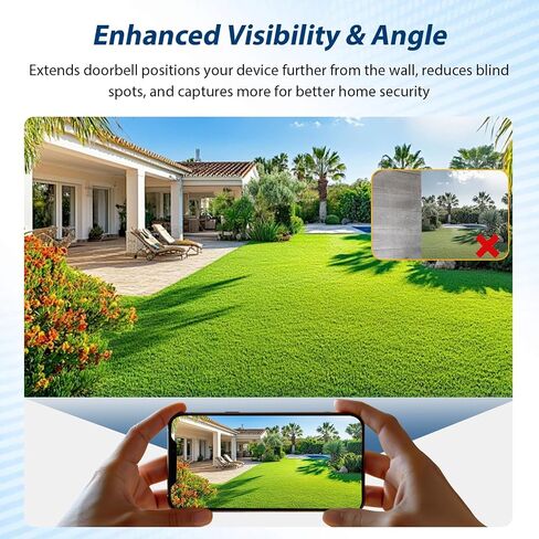 Stainless Steel Doorbell Mount for Ring(2nd Gen-2020 Release), Adjustable | Doorbell Extender Mount 3.5" to 5.9" Adjustable, Better Visibility and Angle, for Home Rentals, Office in Kuwait