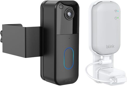 Blink Doorbell Mount for Blink Video Doorbell (2nd Gen), Black | No-drill anti-theft door mount for renters, fits inward-opening doors 32–62 mm thick, no screws or adhesive in Kuwait