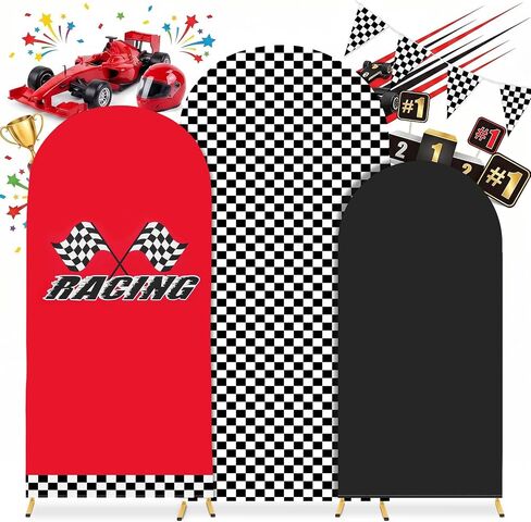 Leopard Arch Backdrop Cover Set of 3, Spandex 4ft 5ft 6ft Cheetah Print Red Black Arch Covers for Birthday Baby Shower Wedding – Stretchy Fitted Round Top Arch Stand Cover in Kuwait