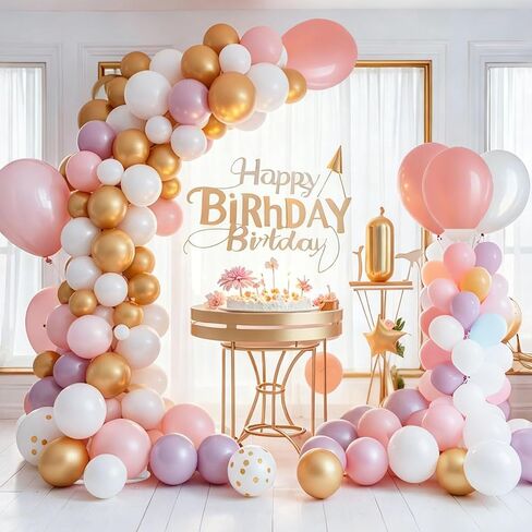 Chamvis Balloon Arch Stand, Ajustable Balloon Arch Kit Wedding Arch Frame Flower Arch Stand Half Curve Arch Backdrop Balloon Stand in Kuwait