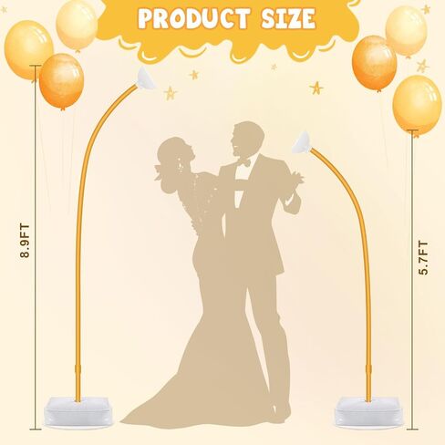 Chamvis Balloon Arch Stand, Ajustable Balloon Arch Kit Wedding Arch Frame Flower Arch Stand Half Curve Arch Backdrop Balloon Stand in Kuwait