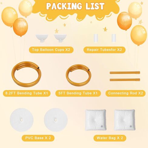 Chamvis Balloon Arch Stand, Ajustable Balloon Arch Kit Wedding Arch Frame Flower Arch Stand Half Curve Arch Backdrop Balloon Stand in Kuwait