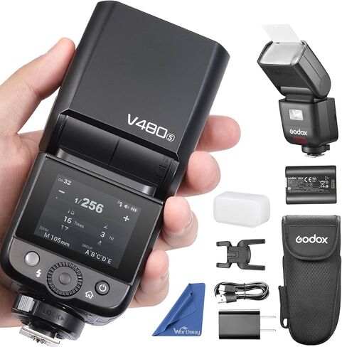 Godox V480 C TTL Camera Flash Strobe Touchscreen Speedlite for Canon | GN50 1.7s Recycle time, 2.4G TTL HSS 1/8000s, 650 Flashes, Built-in Modeling Light& Diffuser& Li-ion Battery, 2in Touchscreen in Saudi Arabia
