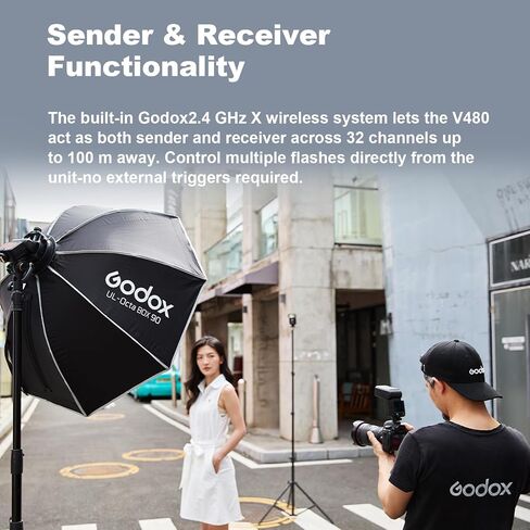 Godox V480 C TTL Camera Flash Strobe Touchscreen Speedlite for Canon | GN50 1.7s Recycle time, 2.4G TTL HSS 1/8000s, 650 Flashes, Built-in Modeling Light& Diffuser& Li-ion Battery, 2in Touchscreen in Saudi Arabia