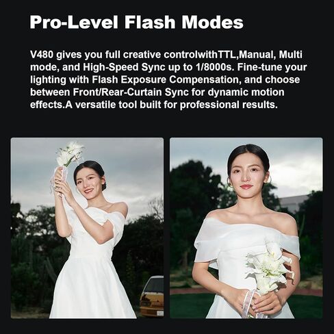Godox V480 C TTL Camera Flash Strobe Touchscreen Speedlite for Canon | GN50 1.7s Recycle time, 2.4G TTL HSS 1/8000s, 650 Flashes, Built-in Modeling Light& Diffuser& Li-ion Battery, 2in Touchscreen in Saudi Arabia