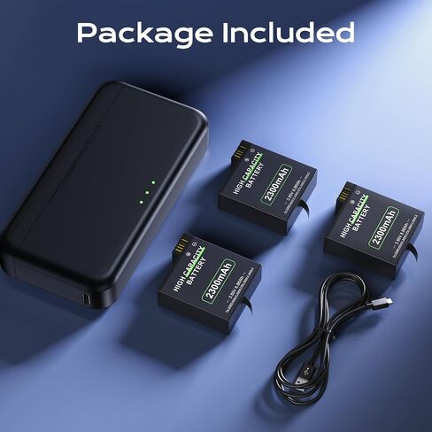 for DJI Action 6 Batteries Compatible with Action 5 Pro/4/3/OSMO 360 | 3PCS 2300mAh Batteries with 3-Channel USB Fast Charger Kits in Kuwait