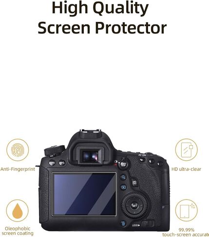 Screen Protector for Canon EOS 6D, HD Protective Film 4h Hardness Screen Protector,Easy Installation,Anti-Scratch,HD Quality,(3 Pack) in Kuwait