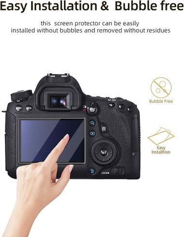 Screen Protector for Canon EOS 6D, HD Protective Film 4h Hardness Screen Protector,Easy Installation,Anti-Scratch,HD Quality,(3 Pack) in Kuwait