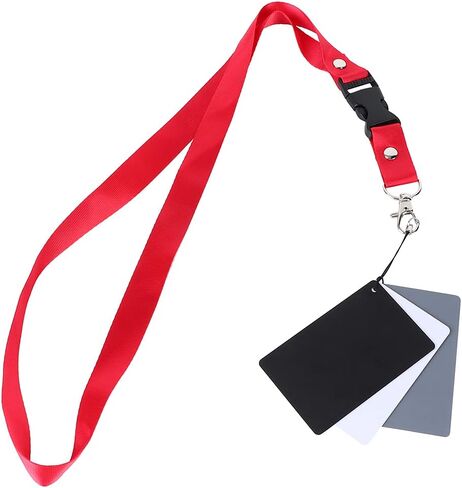 GrayWhiteBlack Balance Card Set, Determine Exposure Values, Color Balance, & Density for Digital Cameras and Camcorders, Portable Strap, Suitable for Various Scenarios with HDR in Kuwait