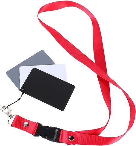 GrayWhiteBlack Balance Card Set, Determine Exposure Values, Color Balance, & Density for Digital Cameras and Camcorders, Portable Strap, Suitable for Various Scenarios with HDR in Kuwait